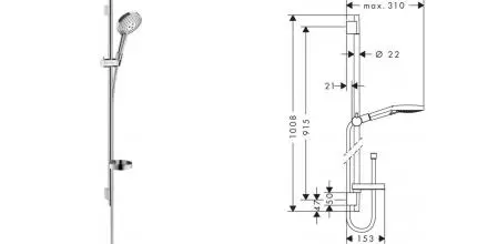 Душевой гарнитур «Hansgrohe» Raindance Select S 27667000 хром