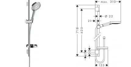 Душевой гарнитур «Hansgrohe» Raindance Select E 27654000 хром