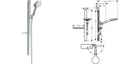 Душевой гарнитур «Hansgrohe» Raindance Select S 27648000 хром