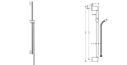 Штанга для душа «Hansgrohe» Unica 27615000 со шлангом 160 см хром