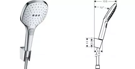 Душевой гарнитур «Hansgrohe» Raindance Select E 26720400 хром/белый Душевой гарнитур «Hansgrohe» Raindance Select E 26720400 хром/белый