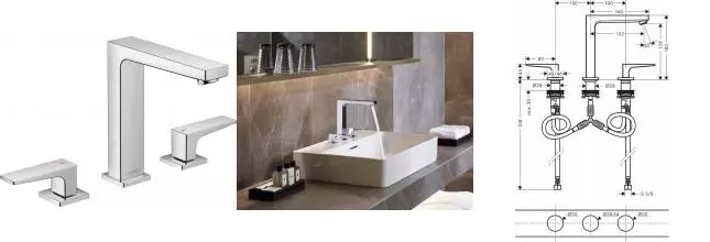 Смеситель для раковины «Hansgrohe» Metropol 32515000 с донным клапаном хром