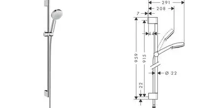 Душевой гарнитур «Hansgrohe» Crometta 26657400 хром/белый