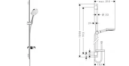 Душевой гарнитур «Hansgrohe» Raindance Select S 26631400 хром/белый