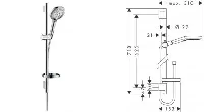 Душевой гарнитур «Hansgrohe» Raindance Select S 26630000 хром