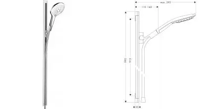 Душевой гарнитур «Hansgrohe» Raindance Select S 26626400 хром/белый