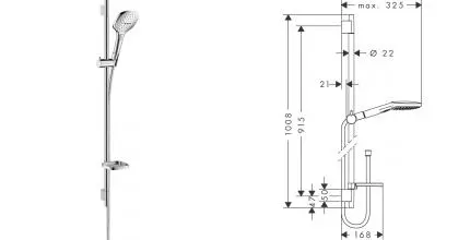 Душевой гарнитур «Hansgrohe» Raindance Select E 26621000 хром Душевой гарнитур «Hansgrohe» Raindance Select E 26621000 хром