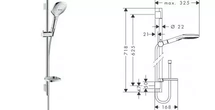 Душевой гарнитур «Hansgrohe» Raindance Select E 26620000 хром Душевой гарнитур «Hansgrohe» Raindance Select E 26620000 хром