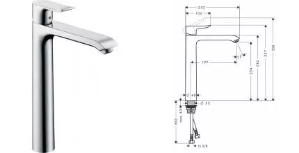 Смеситель для раковины «Hansgrohe» Metris 31184000 хром