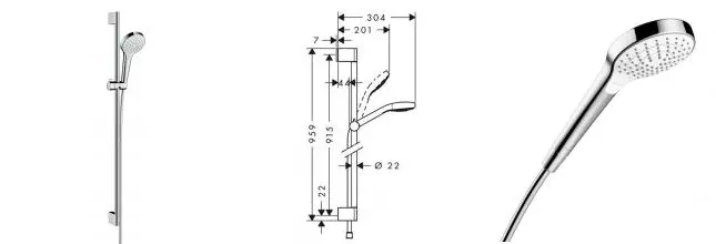 Душевой гарнитур «Hansgrohe» Croma Select S Vario 26572400 хром/белый Душевой гарнитур «Hansgrohe» Croma Select S Vario 26572400 хром/белый