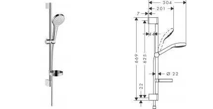 Душевой гарнитур «Hansgrohe» Croma Select S Vario 26566400 хром