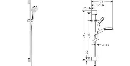 Душевой гарнитур «Hansgrohe» Crometta 26537400 хром/белый