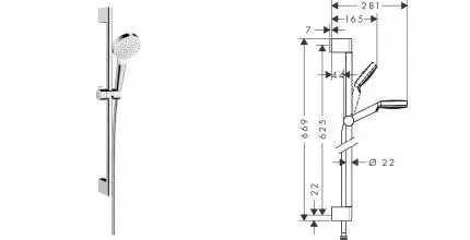 Душевой гарнитур «Hansgrohe» Crometta 26533400 хром