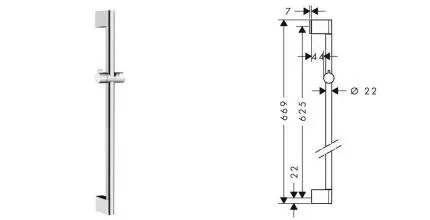 Штанга для душа «Hansgrohe» Unica 26505000 хром