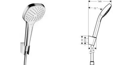 Душевой гарнитур «Hansgrohe» Croma Select E Vario 26425400 хром/белый Душевой гарнитур «Hansgrohe» Croma Select E Vario 26425400 хром/белый