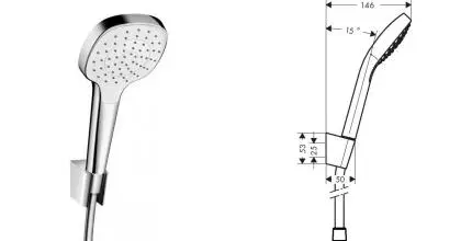 Душевой гарнитур «Hansgrohe» Croma Select E 26424400 хром/белый Душевой гарнитур «Hansgrohe» Croma Select E 26424400 хром/белый