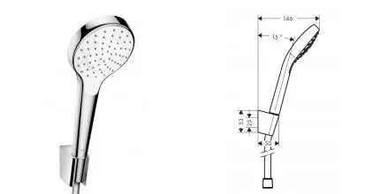 Душевой гарнитур «Hansgrohe» Croma Select S 26410400 хром/белый