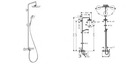 Душевая система «Hansgrohe» Croma Select S 27351400 с термостатом хром