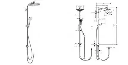 Душевая стойка «Hansgrohe» Crometta S 27270000 хром Душевая стойка «Hansgrohe» Crometta S 27270000 хром