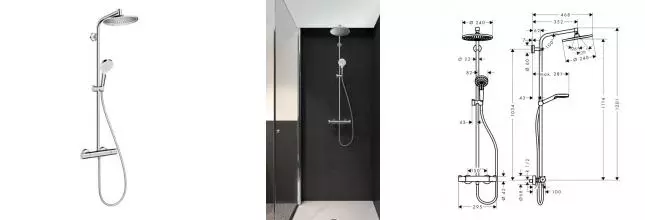 Душевая система «Hansgrohe» Crometta S 27268000 с термостатом хром Душевая система «Hansgrohe» Crometta S 27268000 с термостатом хром