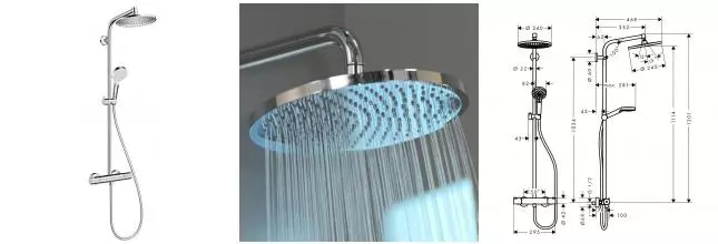 Душевая система «Hansgrohe» Crometta S 27267000 с термостатом хром Душевая система «Hansgrohe» Crometta S 27267000 с термостатом хром
