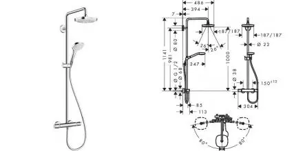 Душевая система «Hansgrohe» Croma Select S 27256400 с термостатом хром Душевая система «Hansgrohe» Croma Select S 27256400 с термостатом хром