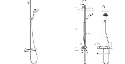 Смеситель для душа «Hansgrohe» Croma Select E 27248400 с термостатом хром/белый Смеситель для душа «Hansgrohe» Croma Select E 27248400 с термостатом хром/белый