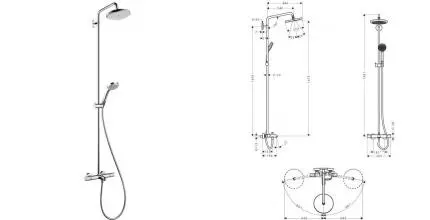 Душевая система «Hansgrohe» Croma 27223000 с термостатом хром Душевая система «Hansgrohe» Croma 27223000 с термостатом хром