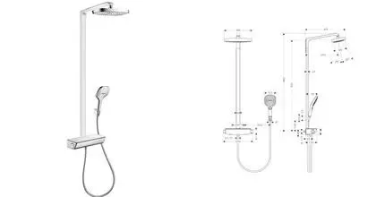 Душевая система «Hansgrohe» Raindance Select E 27128400 с термостатом белый/хром