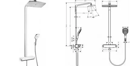 Душевая система «Hansgrohe» Raindance Select E 27112400 с термостатом белый/хром