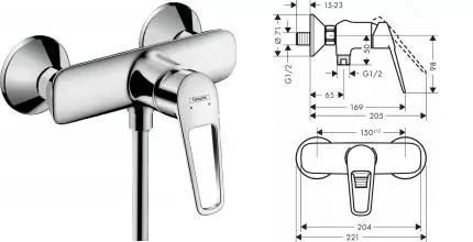 Смеситель для душа «Hansgrohe» Novus 71360000 хром