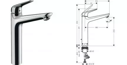 Смеситель для раковины «Hansgrohe» Novus 71124000 хром