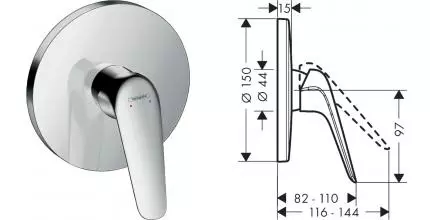 Смеситель для душа «Hansgrohe» Novus 71065000 хром