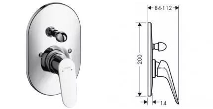 HG 71 047 000 Novus Смеситель для ванны (внешняя монтажная часть) · Novus, Hansgrohe, 71047000 HG 71 047 000 Novus Смеситель для ванны (внешняя монтажная часть) · Novus, Hansgrohe, 71047000