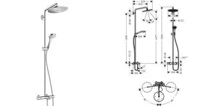 Душевая система «Hansgrohe» Croma Select S 26792000 с термостатом хром Душевая система «Hansgrohe» Croma Select S 26792000 с термостатом хром
