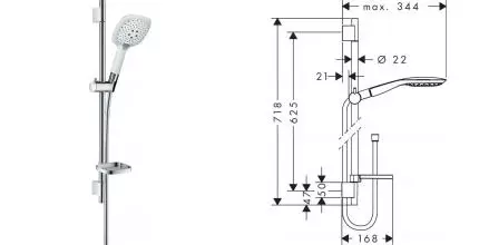 Душевой гарнитур «Hansgrohe» Raindance Select E 27856400 хром/белый