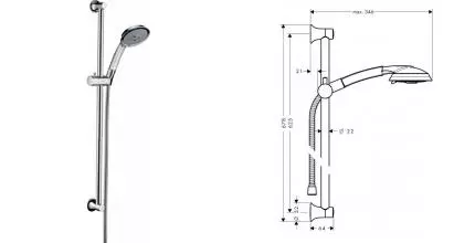 Душевой гарнитур «Hansgrohe» Raindance Classic 27843000 хром