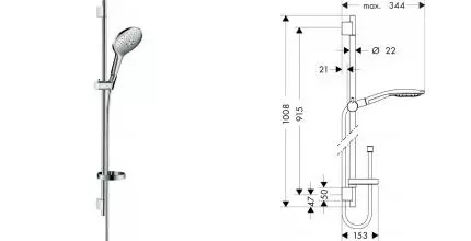Душевой гарнитур «Hansgrohe» Raindance Select S 27803000 хром