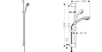 Душевой гарнитур «Hansgrohe» Crometta 27766000 хром