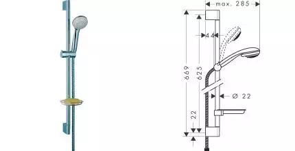 Душевой гарнитур «Hansgrohe» Crometta 27764000 хром