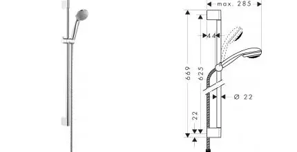 Душевой гарнитур «Hansgrohe» Crometta 27763000 хром Душевой гарнитур «Hansgrohe» Crometta 27763000 хром