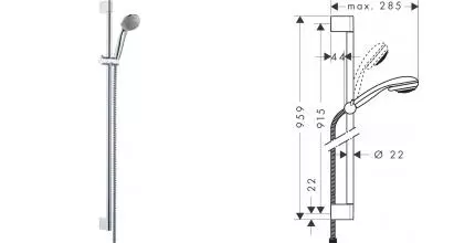 Душевой гарнитур «Hansgrohe» Crometta 27762000 хром