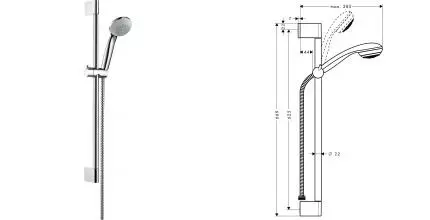 Душевой гарнитур «Hansgrohe» Crometta 27728000 хром Душевой гарнитур «Hansgrohe» Crometta 27728000 хром