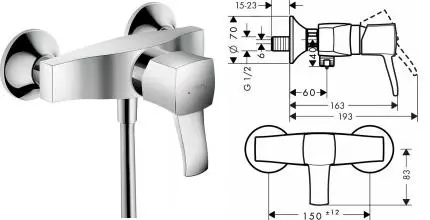 Смеситель для душа «Hansgrohe» Metropol Classic 31360000 хром