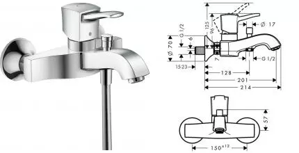 Смеситель для ванны «Hansgrohe» Metropol Classic 31340000 хром Смеситель для ванны «Hansgrohe» Metropol Classic 31340000 хром