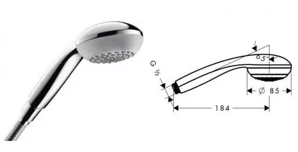 Ручная лейка «Hansgrohe» Crometta Mono 28585000 хром Ручная лейка «Hansgrohe» Crometta Mono 28585000 хром