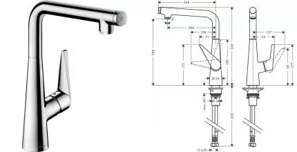 Смеситель для кухонной мойки «Hansgrohe» Talis Select S 72820000 хром