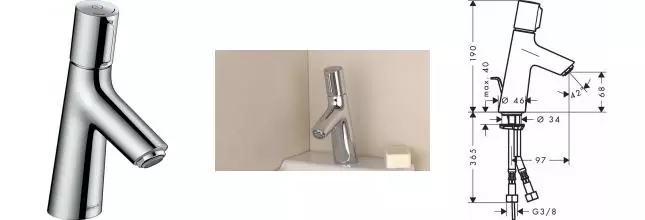 Смеситель для раковины «Hansgrohe» Talis Select S 72040000 с донным клапаном хром Смеситель для раковины «Hansgrohe» Talis Select S 72040000 с донным клапаном хром
