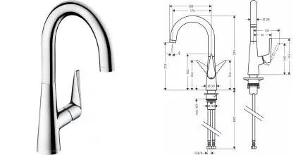 Смеситель для кухонной мойки «Hansgrohe» Talis S 72814000 хром