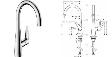 Смеситель для кухонной мойки «Hansgrohe» Talis S 72810000 хром